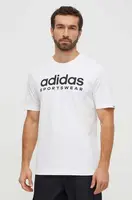 Bavlněné tričko adidas bílá barva, s potiskem, IW8835