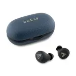 Bezdrátová sluchátka do uší Guess Grained Classic Logo modrá barva