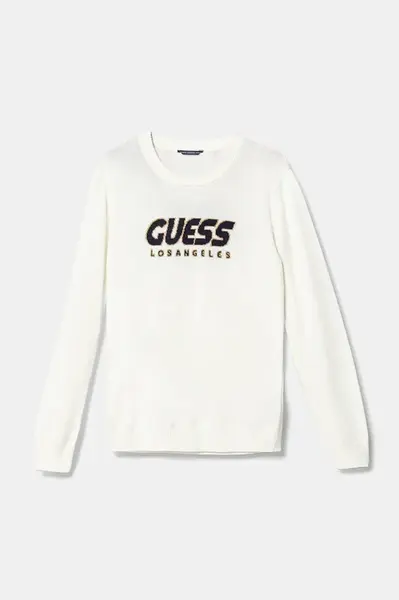 Dětský svetr Guess bílá barva, lehký, L5RR01 Z2BB0