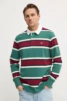 Bavlněné tričko s dlouhým rukávem Gant zelená barva, 2044007