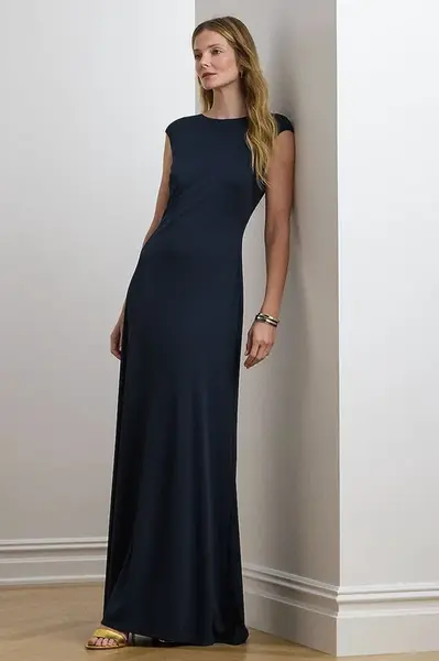 Šaty Lauren Ralph Lauren tmavomodrá barva, maxi, 253957568
