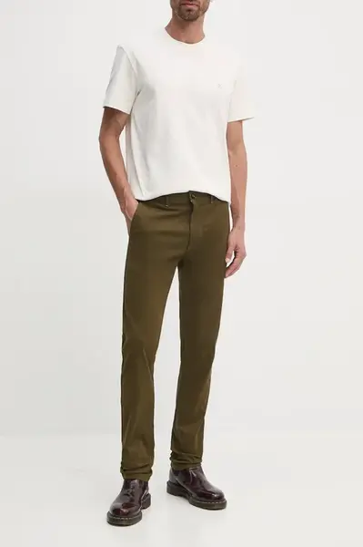 Kalhoty Boss Orange pánské, zelená barva, jednoduché, 50523127