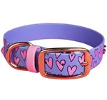 Obojok Bura púdrovo levanduľový Srdce | Obojok pre psov - S