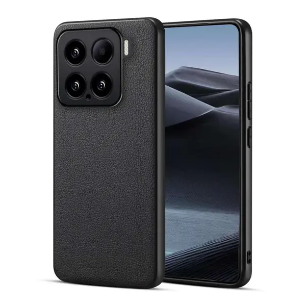 Lenuo TPU leather kryt pro Xiaomi 15 černá