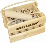 Dřevěná venkovní hra s kolíky v dřevěné bedýnce