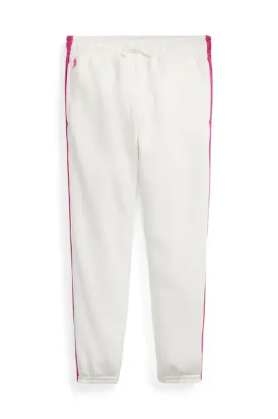 Dětské tepláky Polo Ralph Lauren bílá barva, hladké, 312957361001