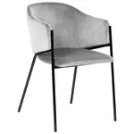 Livetastic ŽIDLE S PODRUČKAMI, samet, černá, světle šedá