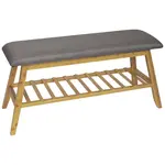 Carryhome LAVICE S BOTNÍKEM, šedá, přírodní barvy, 90/45/30 cm