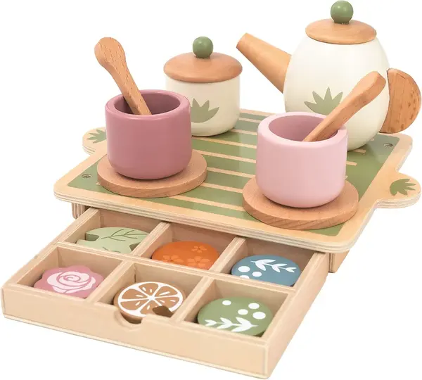 Drevená čajová súprava