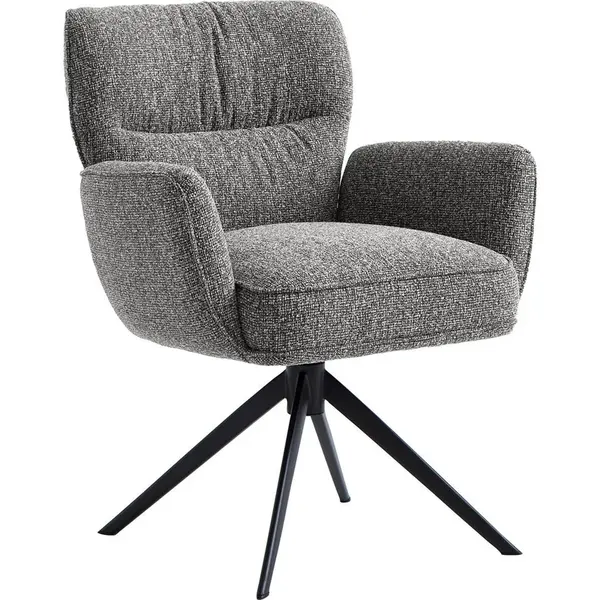 Novel ŽIDLE S PODRUČKAMI, železo, vzhled lnu, antracitová, černá