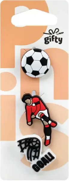 Gifty - Silikonová sada 3 pinů fotbal