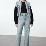 Trendyol Light Blue High Waist Straight Jeans