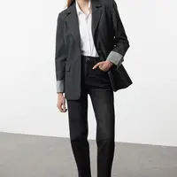 Trendyol Anthracite Cuff Detailed Woven Blazer Jacket