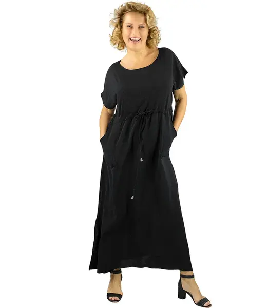 Pri Long maxi dress with waist tie "Summer Elegance"