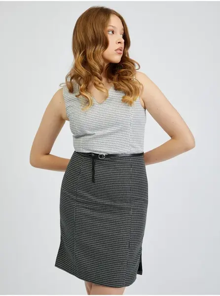 Orsay Šedo-černé dámské kostkované šaty - Dámské
