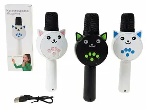 Dětský karaoke mikrofon ve tvaru koťátka s Bluetooth reproduktorem