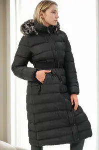 Z6779 DEWBERRY WOMEN'S COAT-BLACK-1
