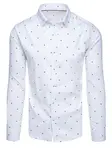 Koszula męska uniwersalna biała w czarne gwiazdki Dstreet