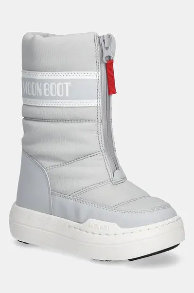 Dětské sněhule Moon Boot MB JR PARK ZIP HIGH WP šedá barva, 80D3440080