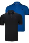 DOUBLE SET T8586 DEWBERRY MEN'S T-SHIRT-BLACK-SAKS