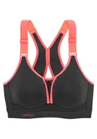 VENICE BEACH Športová podprsenka  antracitová / ružová