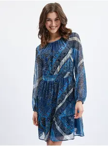 Orsay Tmavě modré dámské vzorované šaty - Dámské