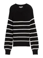 TOM TAILOR DENIM Sveter  čierna / biela