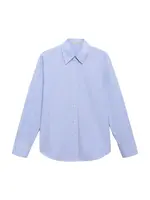 MANGO Blúzka  svetlomodrá / svetlosivá / biela