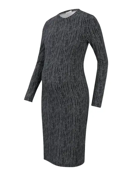 MAMALICIOUS Šaty 'MLEva'  sivá melírovaná / čierna