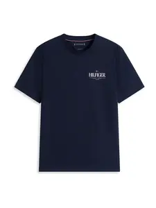 TOMMY HILFIGER Tričko  tmavomodrá / biela