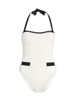 Karl Lagerfeld Jednodielne plavky  čierna / biela