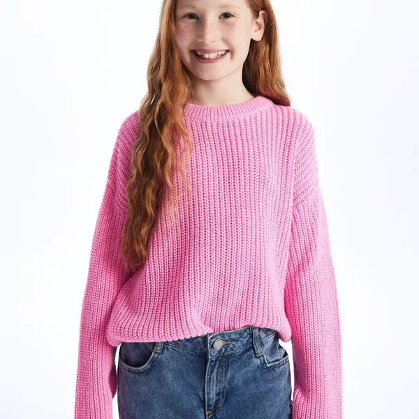 LC Waikiki Crew Neck Long Sleeve Girl's Knitwear Sweater