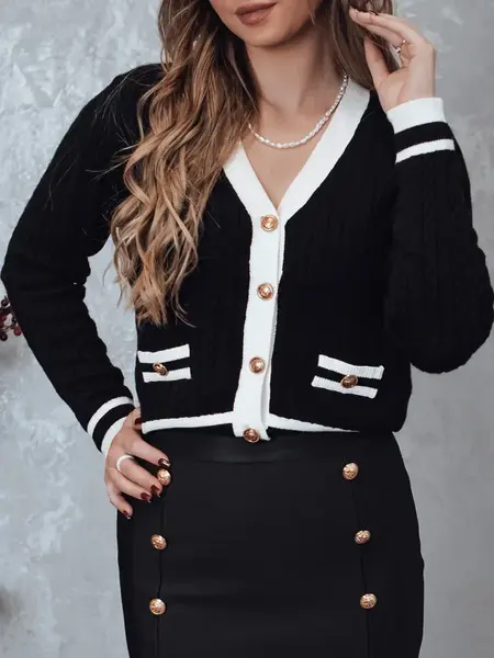 Dámský rozepínací svetr FUZZY černý