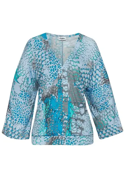 BUFFALO Blúzka  modrá / svetlomodrá / tmavosivá