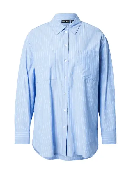 PIECES Blúzka 'MELIA'  svetlomodrá / biela