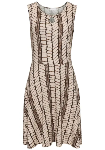 LASCANA Letné šaty  béžová / hnedá / čierna