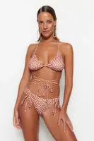 Trendyol Geometrický Vzorovaný Tunel Normální Noha Bikiny Spodní díl