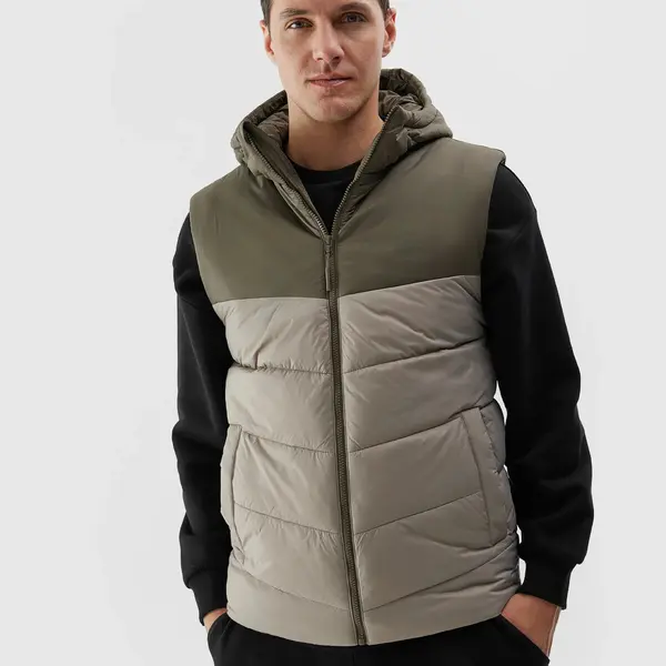 Pánská péřová vesta 4F - khaki