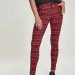 Dámské Skinny Tartan Kalhoty červené/bl