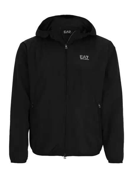EA7 Emporio Armani Prechodná bunda  čierna / šedobiela