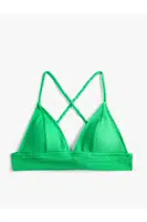 Koton Bikiny Top Bralette Cross Strap Kryté Texturou