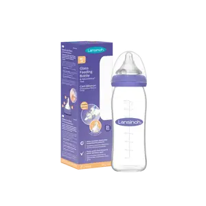 LANSINOH Lahev skleněná kojenecká s NaturalWave® savičkou M 240 ml