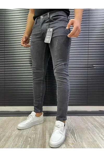 64205 Dewberry Skinny Fit Mens Trousers-GREY