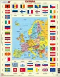 Puzzle MAXI - Mapa Evropy + vlajky/70 dílků