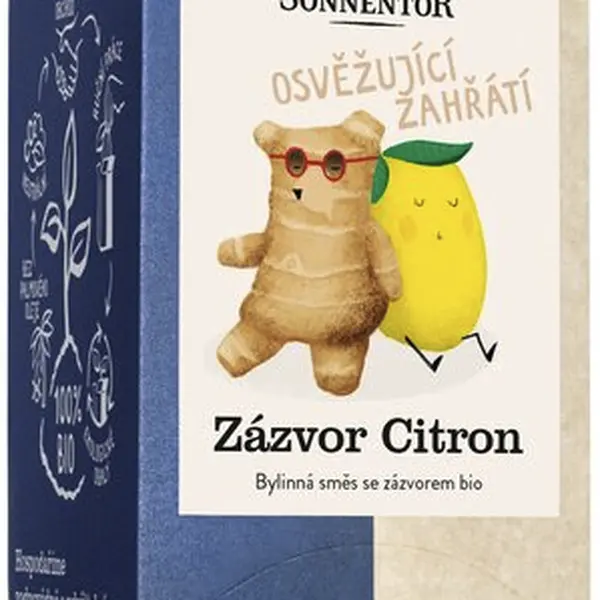 Zázvor Citron (čaj bio, bylinná směs, porcovaná, 32,4 g)