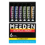Sada akrylových barev Meeden 6x22ml fluorescentní odstíny