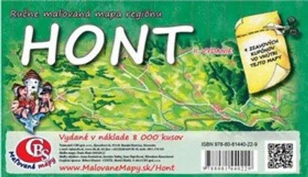 Ručne maľovaná mapa regiónu Hont
