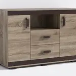 Komoda P15 120 cm Barva korpusu: Dub - canyon, Lišta: Dub - sonoma, Barva dvířek: Trufla