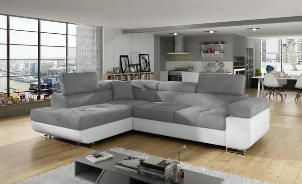 Rohová sedací souprava Anton Provedení: Pravá varianta, látka: Paros 05/ Soft 17