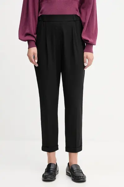 Kalhoty United Colors of Benetton dámské, černá barva, 4962DF079